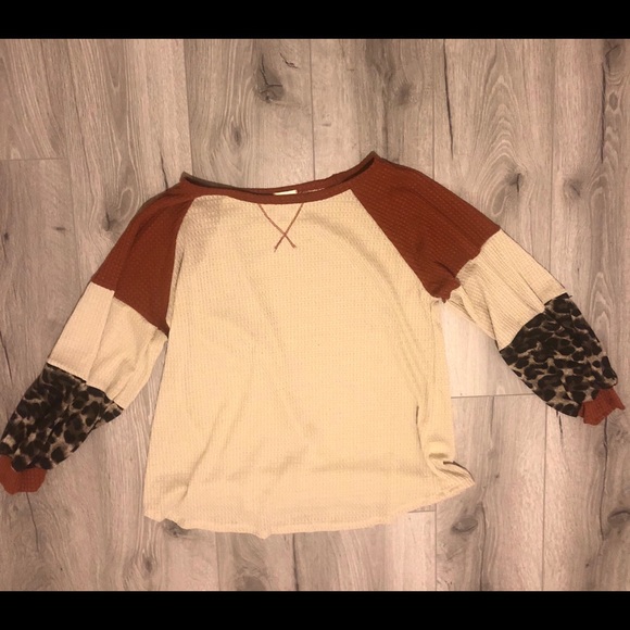 Color Block Thermal Waffle Knit Top - Picture 7 of 7
